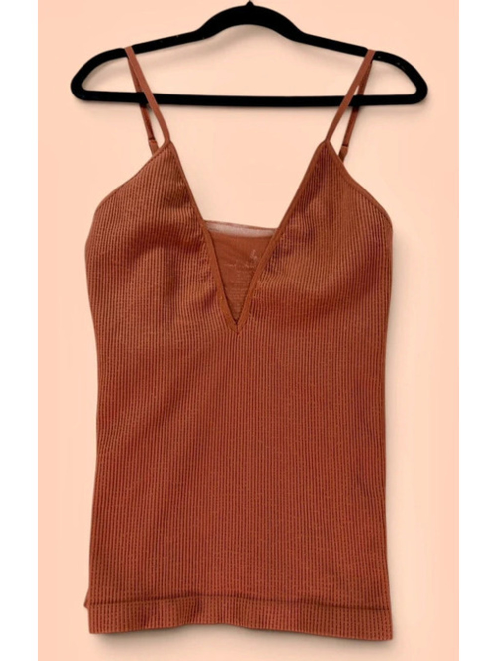 Title: Free People Intimately Brown Ribbed Cami Tank Top M/L C0037